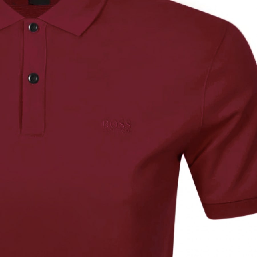 Alternative Image for ProductBOSS Pallas Short Sleeved Polo T Shirt Burgundy3